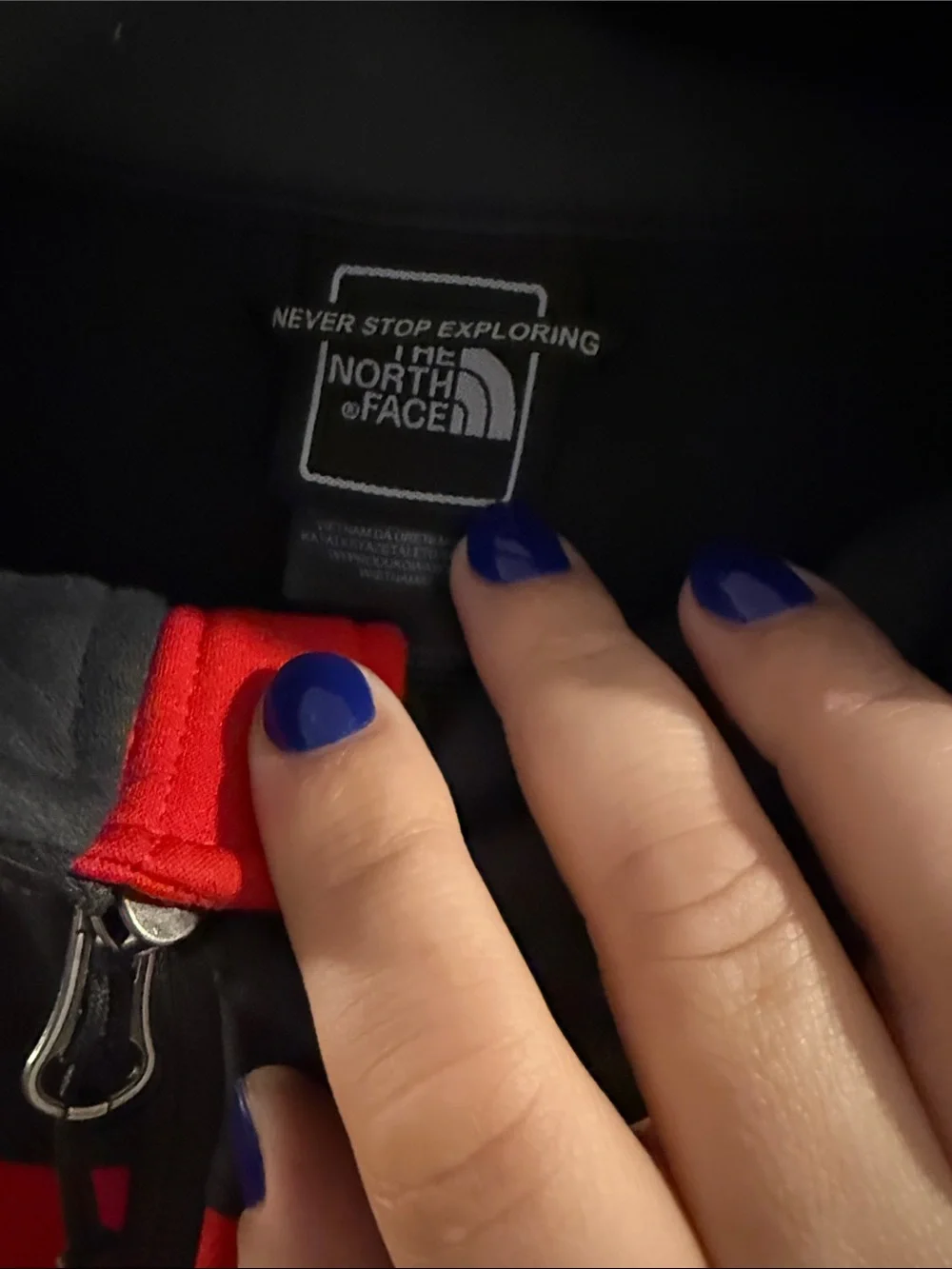 The North Face Red and Black Full-Zip Fleece Jacket